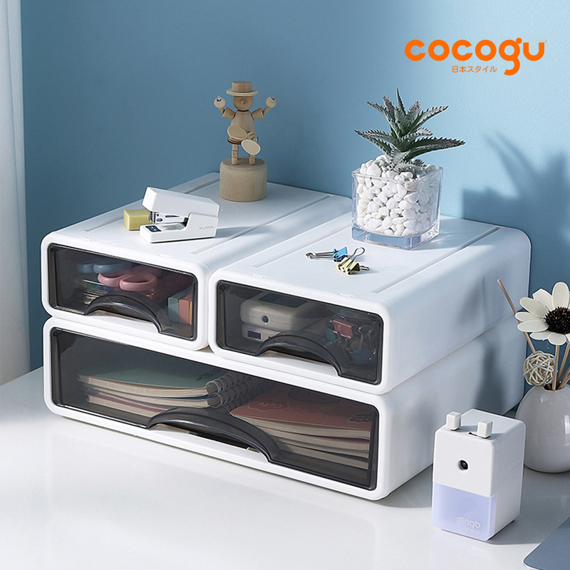 COCOGU กล่องลิ้นชักเก็บของ 1 ชั้น - คละไซส์ คละสี